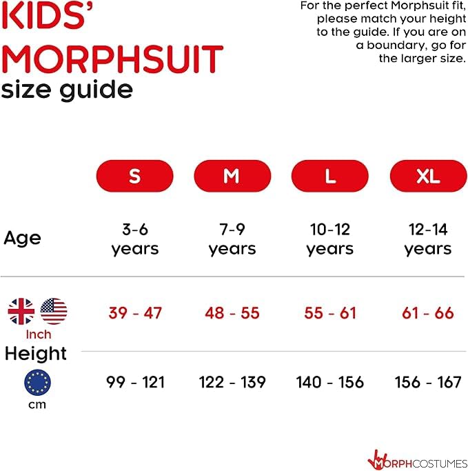 Morphsuits The Rake Kids Halloween Costume, Scary Boys, Fun Dress-Up Outfit for Halloween Parties, Large