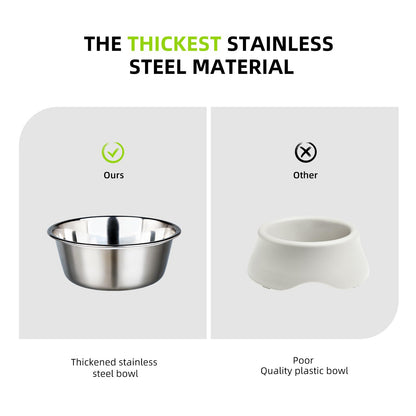 Elevated Dog Bowls with Stainless Steel Bowl, Prevention of Vertebrae Disease Dog Food Bowl, Non-Slip and High Capacity Pet Bowls Crackle Design M/2 Cup