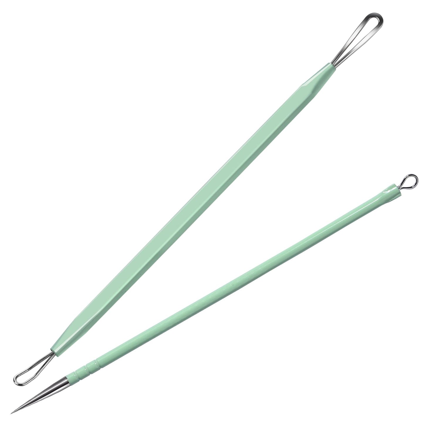 Teenitor Pimple Extractor Acne Treatment Tool Surgical Grade Blackhead Comedone Removal 2-in-1 Popper Tool for Face Nose Blackhead Extractor Tool Silver