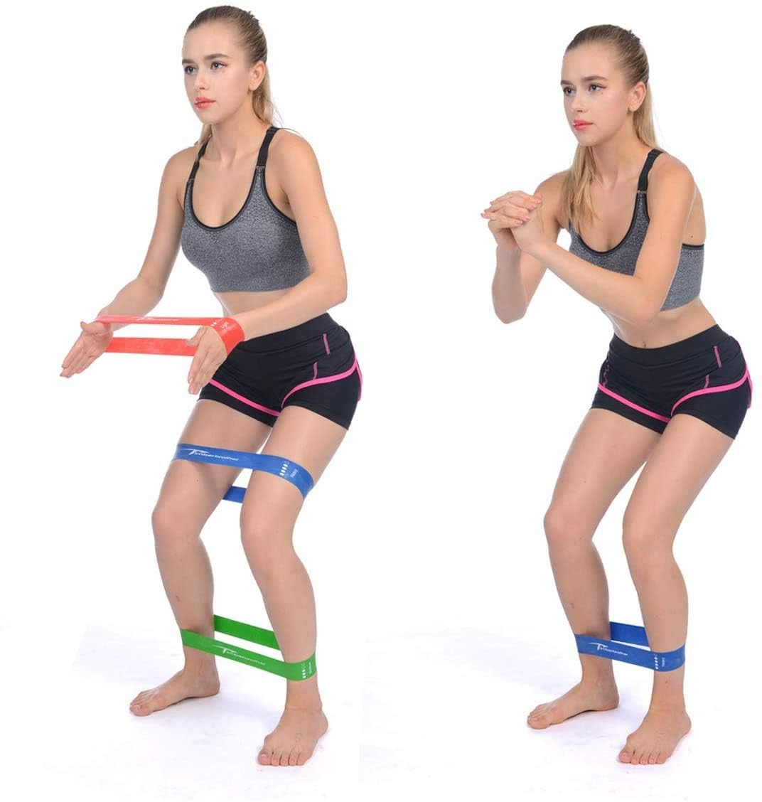 Timberbrother Resistance Loop Bands with Workout Poster 16.5”x 22.4”,Set of 5 Exercise Bands for Crossfit Workout and Physical Training