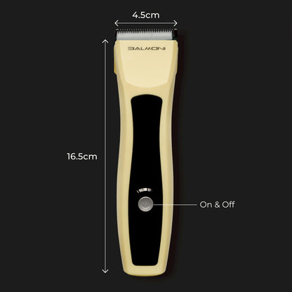 BALMONI Cordless Pet Trimmer for Dogs & Cats – Rechargeable Grooming Clipper with Detachable Metal Blade, Low-Noise Motor, Supports Optional Blade Lengths (Parent) (Yellow, Blades Bundle)