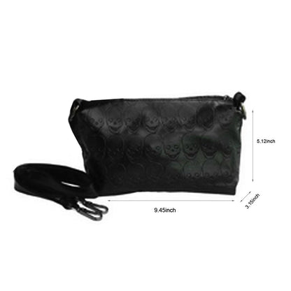 Womens Skull Print PU Leather Hobo Tote Shoulder Bag Package Handbag with Gift