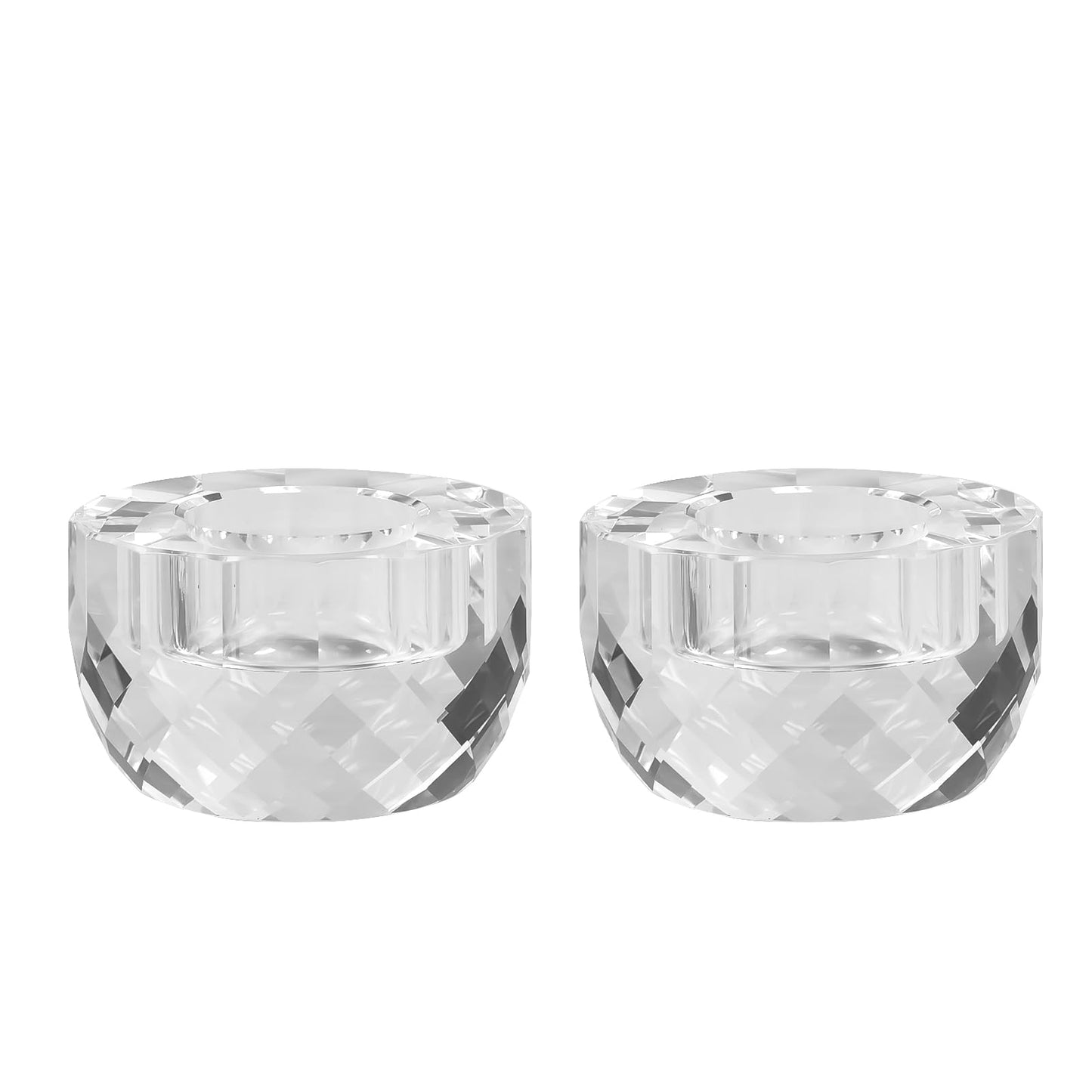 Crystal Candle Holders Set of 2, Tea Wax Ultra Elegant & Modern Centerpiece Home Décor,Wedding