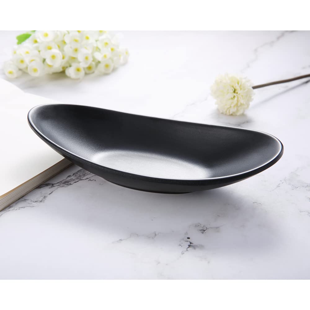Black Ring Dish Centerpiece Jewelry Tray Key Tray Organizer for entryway, Dresser Decor Key Dish Jewelry Bowl Decorative Dish (Big Oval)