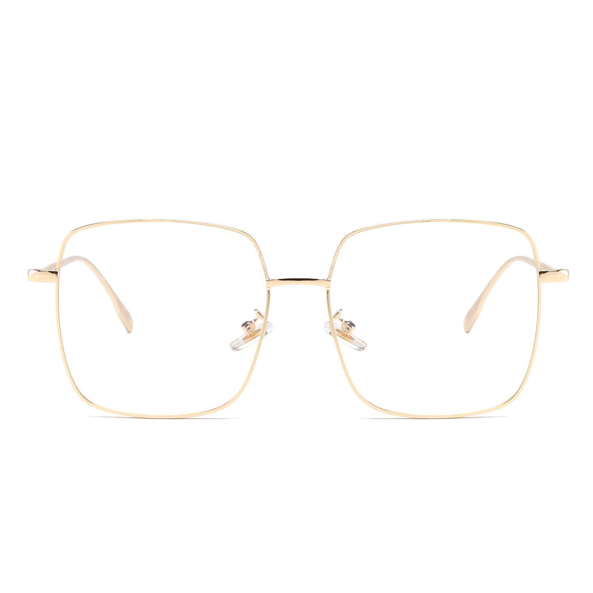 Dollger Blue Light Blocking Glasses for women Filter Blue Light Glasses Retro Metal square Frame Eyeglasses GOLD