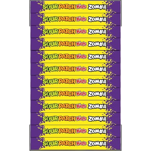 SOUR PATCH KIDS Zombie Orange & Purple Soft & Chewy Halloween Candy, Bulk Candy, 12 - 3.5 oz Trick or Treat Boxes