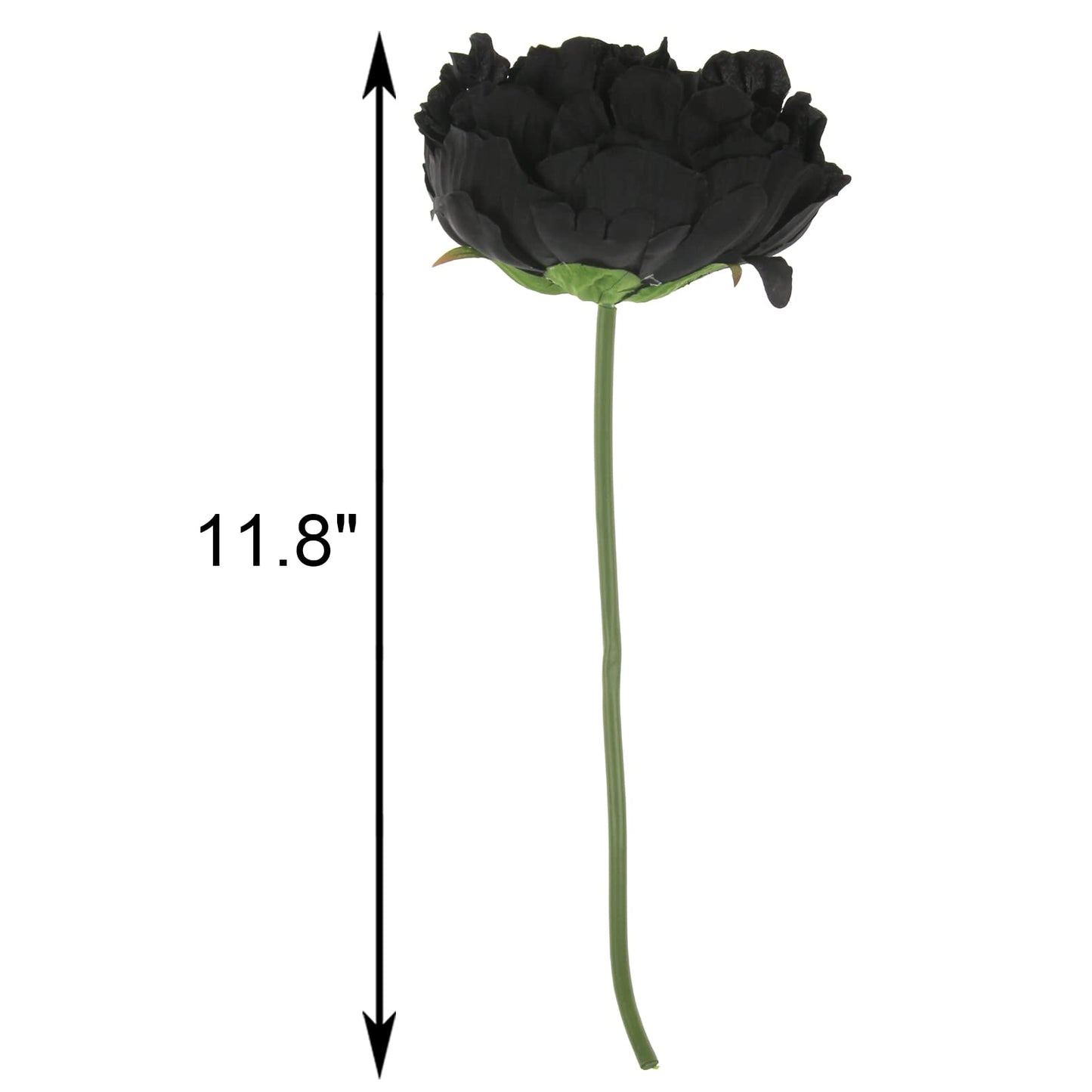 Tinsow Artificial Peony for Home Decoration, 5 Pcs Faux Black Peonies Flowers for Halloween Decoration, Silk Flowers Bouquet,(Black, 5)