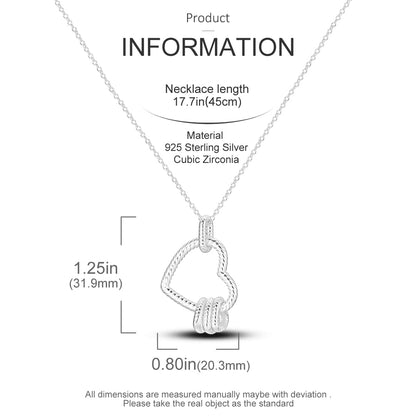 NARMO 925 Sterling Silver Necklace for Women Snake Bone Heart Pendant Necklace Dainty Love Heart Necklaces