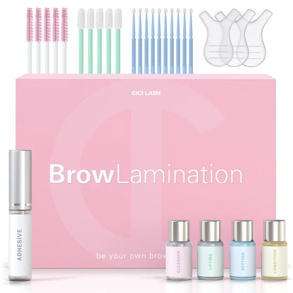 CICI Lash Professional Eyebrow Lamination Kit with Keratin Conditioning | Instant DIY Eye Brow Lift for Fuller, Thicker Brows | Easy to Use and Long Lasting Results
