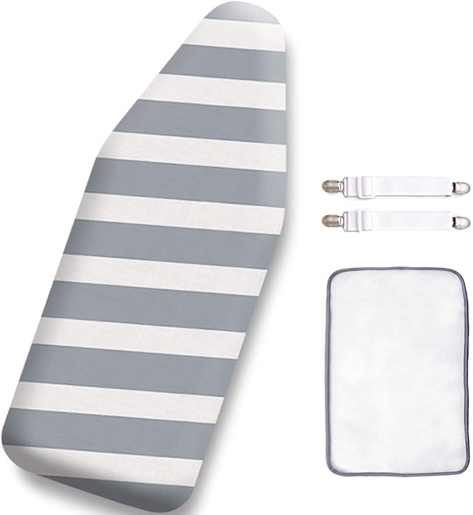 SheeChung 12.5 x 32 Inch Small Ironing Board Cover and Pad, Cotton Cover &