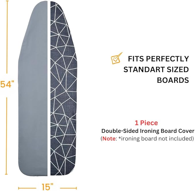 SAVUK Ironing Board Cover and Pad Dual Side X2 Lifetime Double Using Heavy Duty