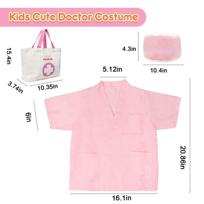 MELAND Doctors Set for Kids - Children Pet Vet Care Play Set with Doctor Costume, Plush Dog, Pretend Role Play Girls Toys for 3 4 5 6 Year Old Toddlers Birthday Presents