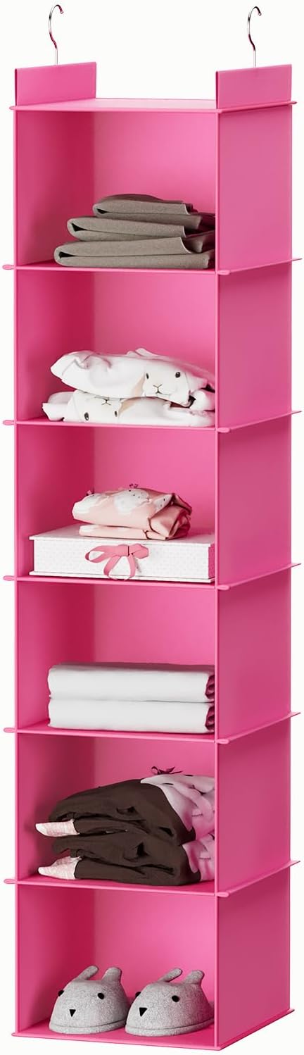 YOUDENOVA Hanging Closet Organizer, 6-Shelf Closet Hanging Shelves