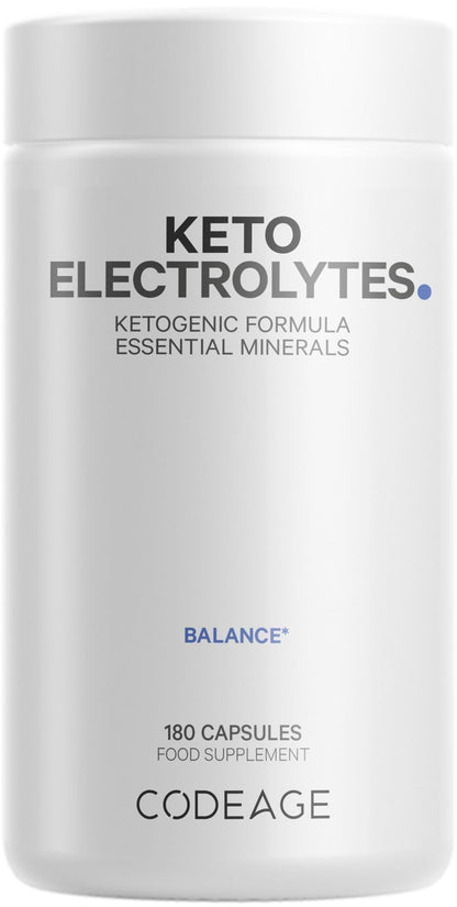 Keto Electrolytes Supplement – Vegan Electrolyte Tablets w Magnesium, Potassium, Calcium & Salt - Electrolyte Powder Salt Pills & Drink Hydration Supplements – Non-GMO, Keto Diet -180 Capsules