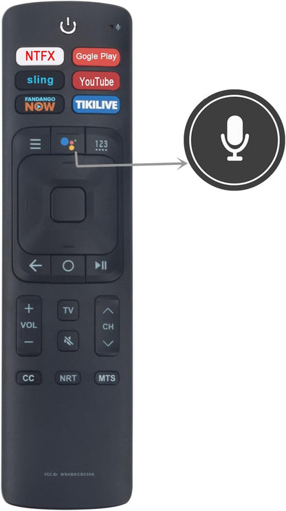 Replacement Voice Command Remote Control ERF3A69 fit for Sharp/Hisense Android Smart TV with Voice Assistance sub ERF3A69S ERF3A69 ERF3B69S ERF3B69 ERF3R69H ERF3I69H ERF3N69H ERF3F69V ERF3I69V