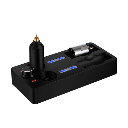 POARMEEY Multifunctional Charging Station with LED Display, 2-Port USB Charging Station and 4-Type-C Slot, Black