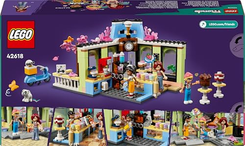 LEGO Friends Heartlake City Café Toy for Kids, Bakery Building Set, Birthday Gift Idea for 6 Plus Year Old Girls and Boys, with 3 Mini-Dolls and a Dog Figure 42618