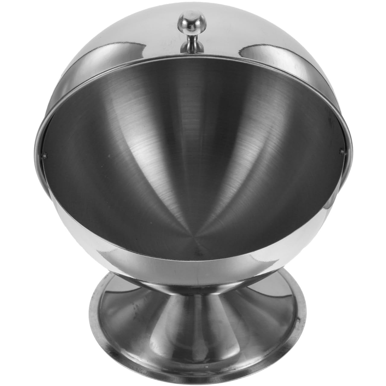 Yardwe Stainless Steel Sugar Bowl with Roll Top Lid Household Condiment Jar for Sugar Storage and Kitchen Salt Canister 6.69X5.11X5.11 Inches