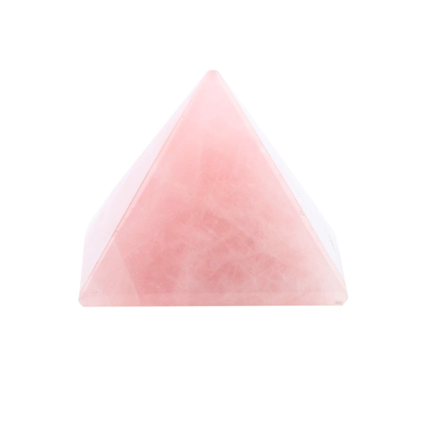 YWG Stone 1.5" Natural Rose Quartz Pyramid Chakra Healing Crystal Reiki Stone Gemstone Radiation Deflection Home Decor Gift Decoration Crafts