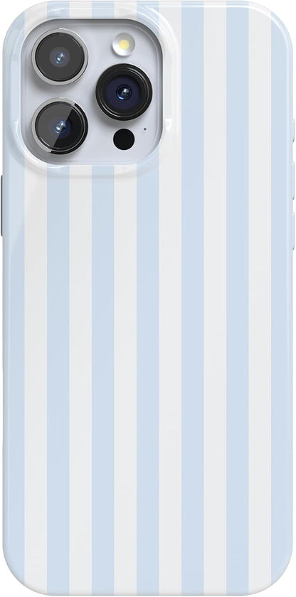 Casely iPhone 16 Pro Max Case | Blue Stripes | Sunday Best | Classic Ultra Slim Design | Compatible with MagSafe