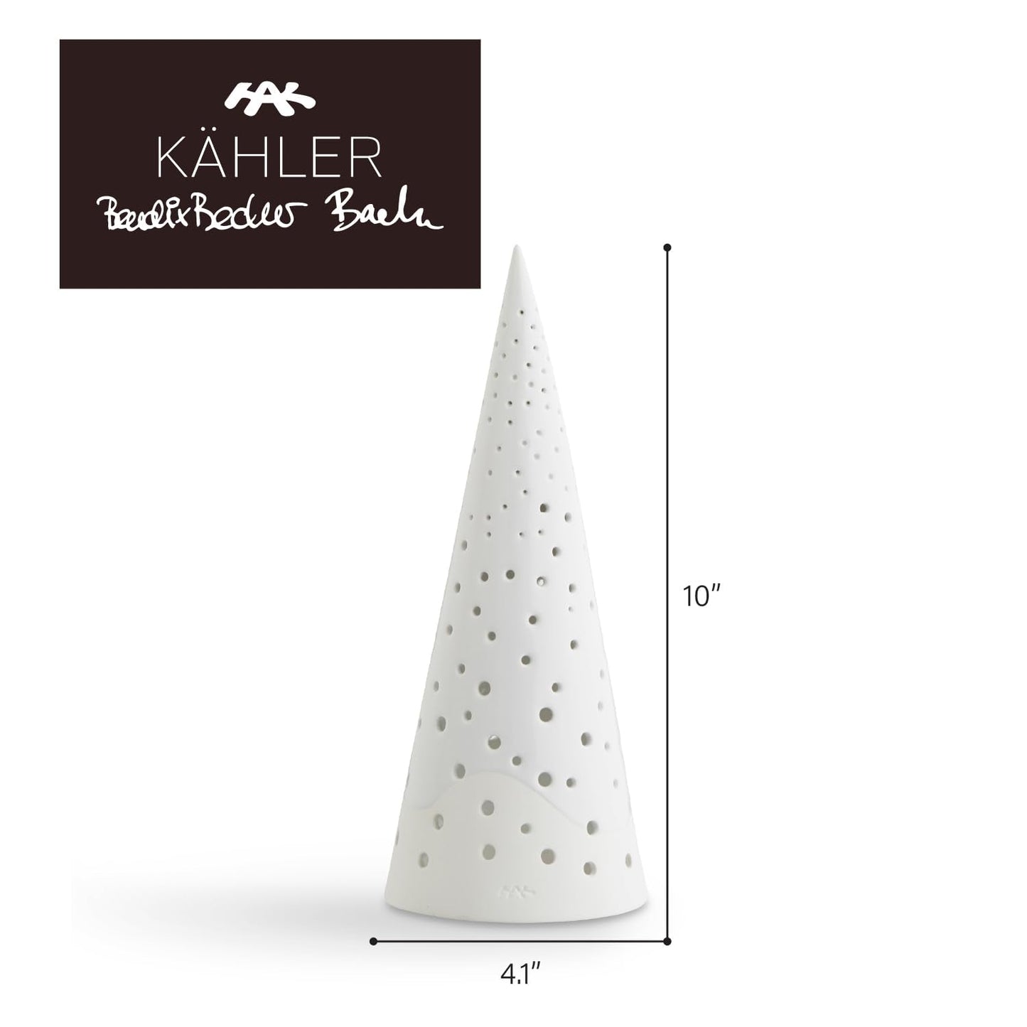 Kahler Nobili Tealight Holder | Snow White Bone China | 10 Inch