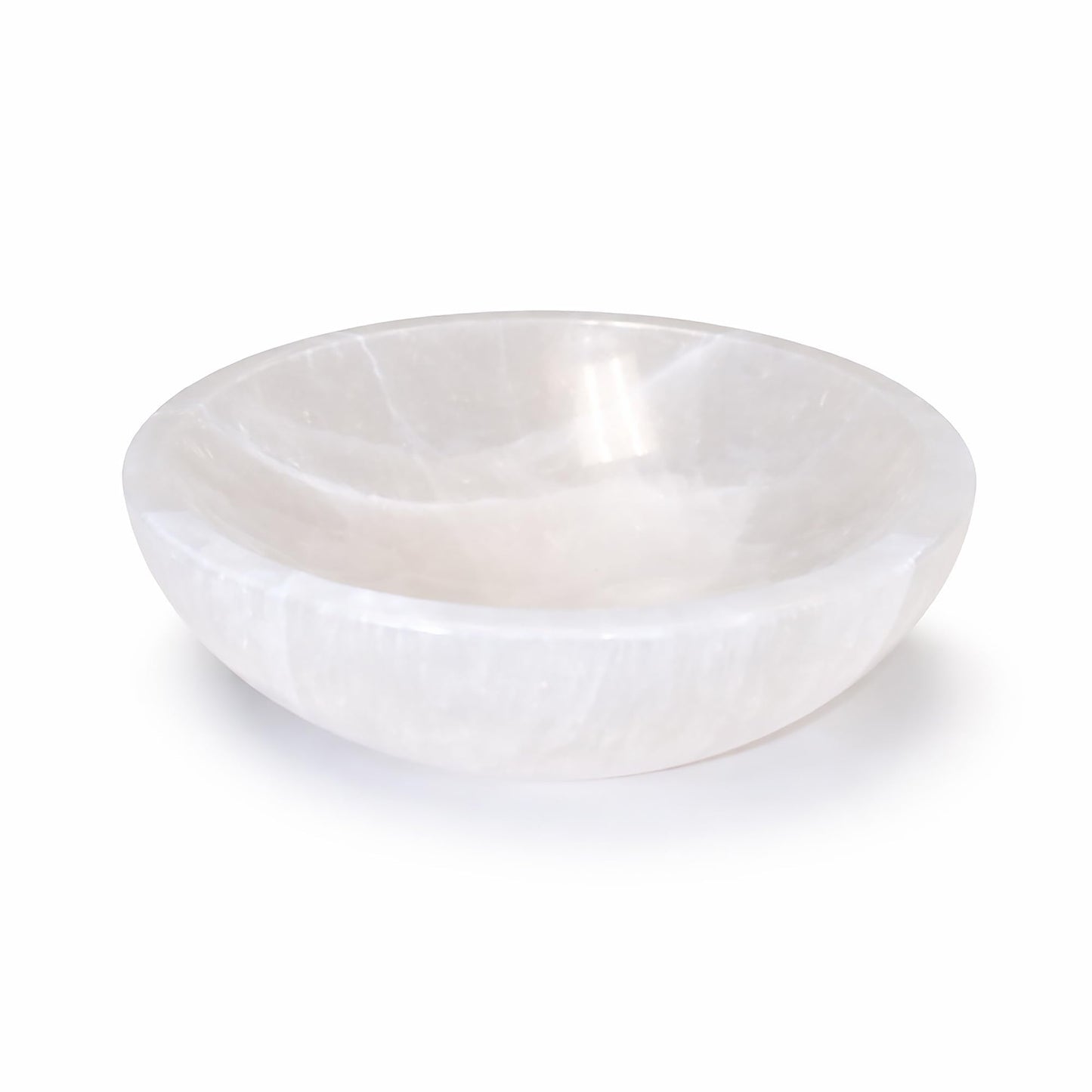 Soul Sticks Selenite Crystal Bowls for Smudging, Healing, Recharging Crystals | Pure Selenite Smudge Bowl & Crystal Charging Station Ethically Sourced in Morocco (4 Inch (Pack of 1)
