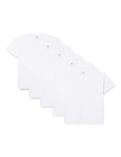 Fruit of the Loom Men's Original T Shirt, White, L UK