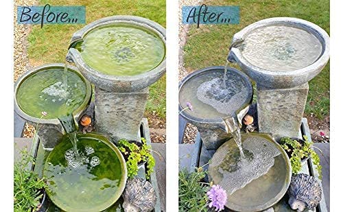 Hydra Fountain Clear Water Feature Cleaner | 60ml Treats 1,800L Highest Dilution Rates - Water Feature Treatment Keeps Water Crystal Clear from Algae, Cleans Water & Biofilm Build-up