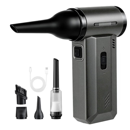 ODISTAR Compressed Air Duster - 130000 RPM Super Power Electric Air Duster, Rechargeable Cordless Air Blower with Stepless Speed Adjustable for Computer, Keyboard, Car, Home, Office