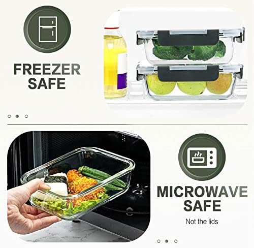 KOMUEE 30 Pieces Glass Food Storage Containers Set, Glass Meal Prep Containers