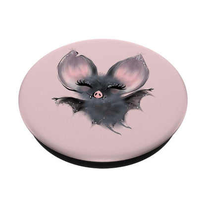 Halloween Bat Adorable Gothic Pink Grey Teen Girl Women PopSockets Adhesive PopGrip