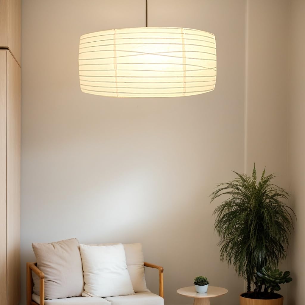 Lamp Shades Paper Lanterns Shade 18.1" Chinese Lantern Lights Pendant Light White Japanese Cover (1, White)