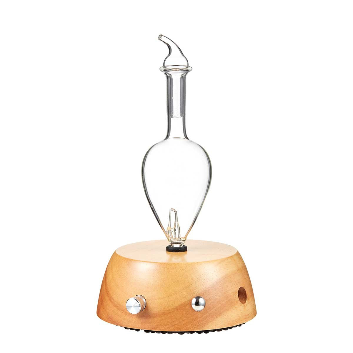Organic Aromas Elegance Aromatherapy Diffuser for Essential Oil, Waterless Glass Nebulizer w/Auto-Off Switch, BPA Free - Lightwood