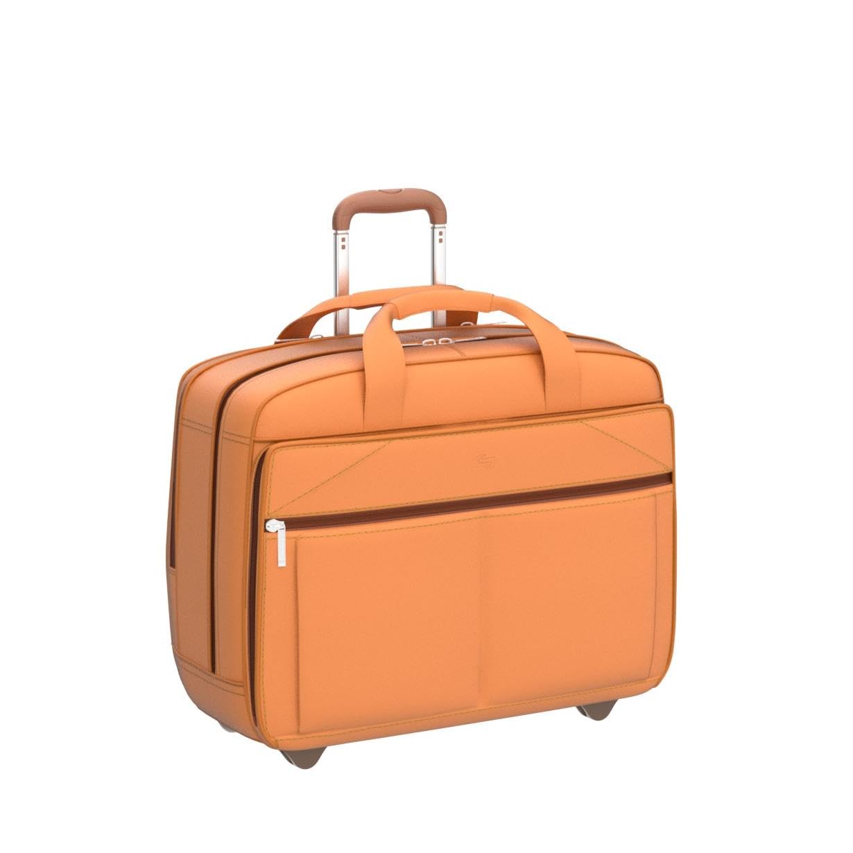 Solo Walker 15.6 Inch Laptop Bag, One Size, Walker Laptop Bag with Wheels, Leather, Skin-Coloured, Standard Size, Walker Leather Laptop Bag