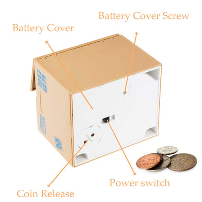 Resulzon Kids Piggy Bank, Stealing ATM Coin Cash Money Counter Saving Can, Cute Mokey Electronic Smart Voice Prompt Piggy Bank Safe Locks, Great Gift for Boys & Girls Christmas