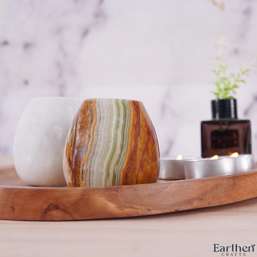 Earthen Crafts Marble Salt and Pepper Shakers Set of 2 Green Onyx & White 2.3" Inches Salt & Pepper Storage Container, Spice Dispenser for Dining Table Countertop Accessory, Kitchen, Home, Restaurant