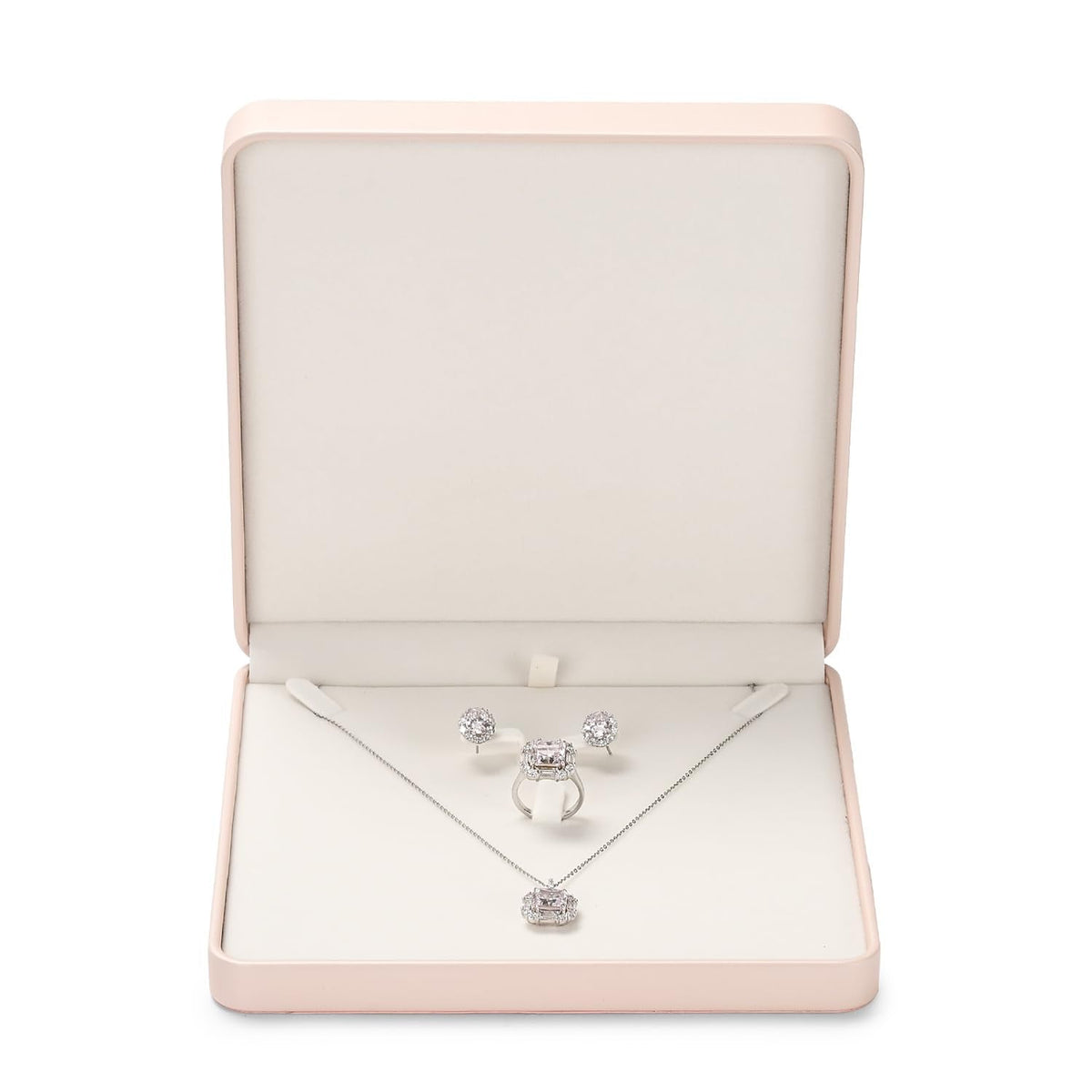 Oirlv Luxury Leather Jewelry Set Box Big Necklace Ring Storage Case Jewelry Gift Box for Bracelet Necklace Earring Ring (Pink)