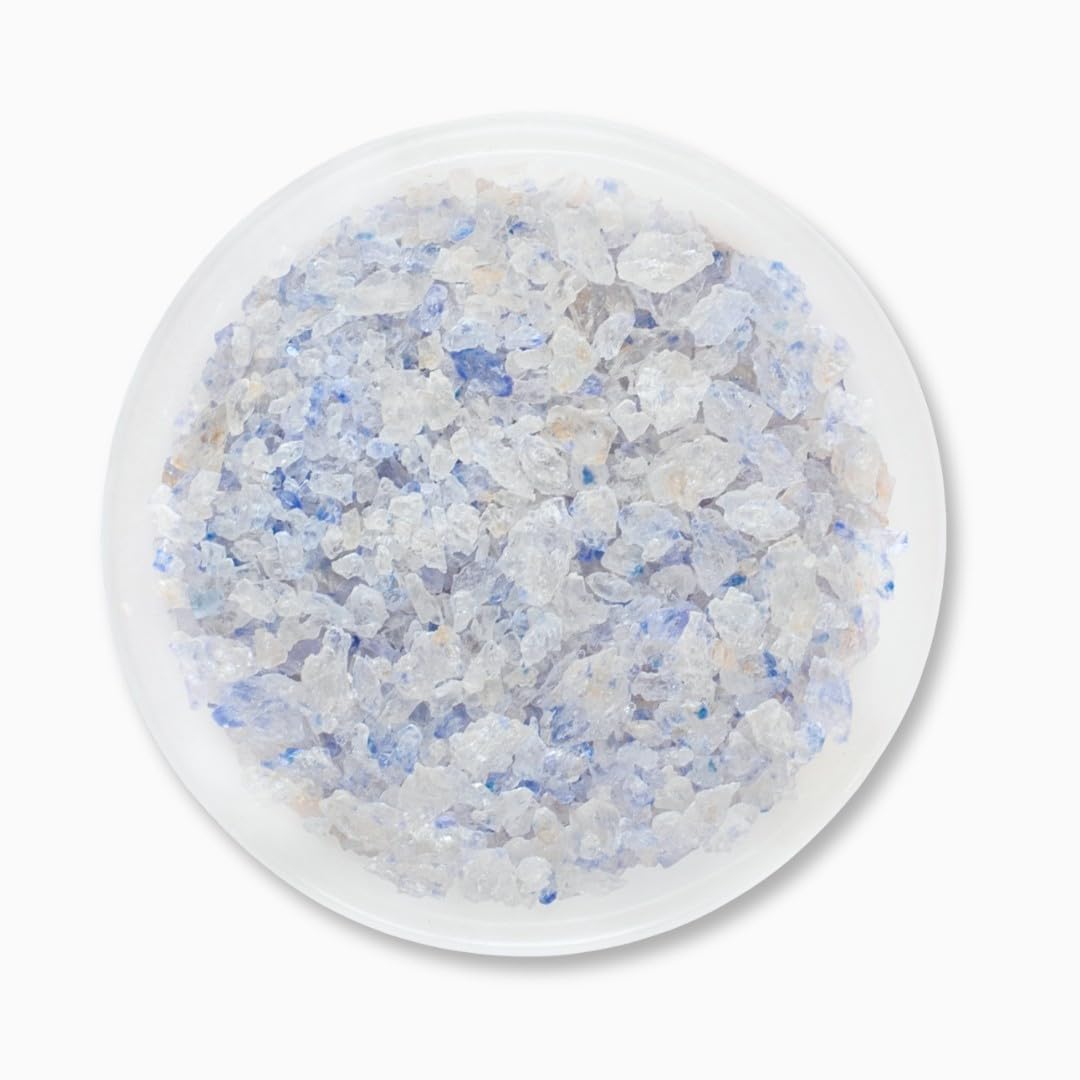 EUPHERBIA Blue Salt, Coarse, Rare Mineral Salt, High Potassium, Lower Sodium, Natural, Unprocessed, Hand Harvested, Kosher Certified (100g with Grinder)