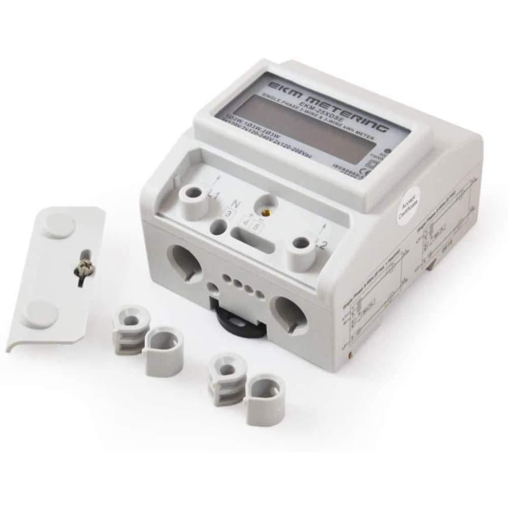 Electric kWh Meter and Indoor Enclosure Kit Bundle- 2/3-Wire, Single Phase, 120V up to 120/240V Pass-Through kWh Energy Meter with Professional, Custom-Designed Indoor Enclosure Cover Kit