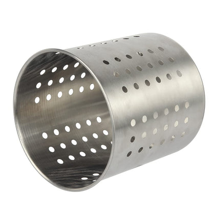 Saiveina Stainless Steel Utensil Holder Kitchen Holder Restaurant Cooking Utensil Holder for Forks Spatula, 5.3'' x 5.1" Round Utensil Organizer
