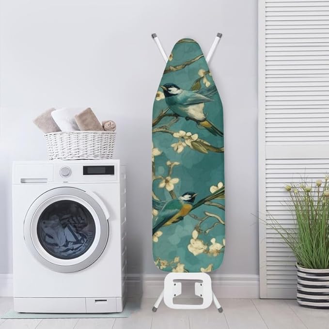 Almond Blossom Sparrow Steam Ironing Board Replacement Cover Retro Watercolor