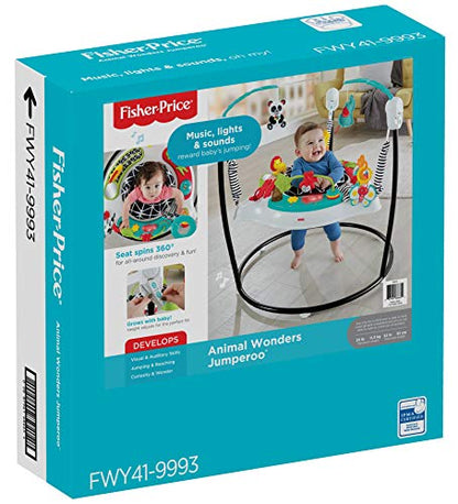 Fisher-Price FWY41 Animal Wonders Jumperoo Music, White, 1 Count (Pack of 1)