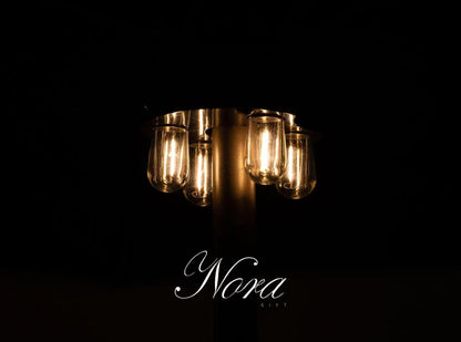 Nora·Gift Patio Umbrella Light with LED Edison Bulbs, Battery Operation Cordless-Outdoor Umbrella Pole Lights with 2 Lighting Modes for Garden，Patio, Backyard, Camping or BBQ - Brown(1 Pack)