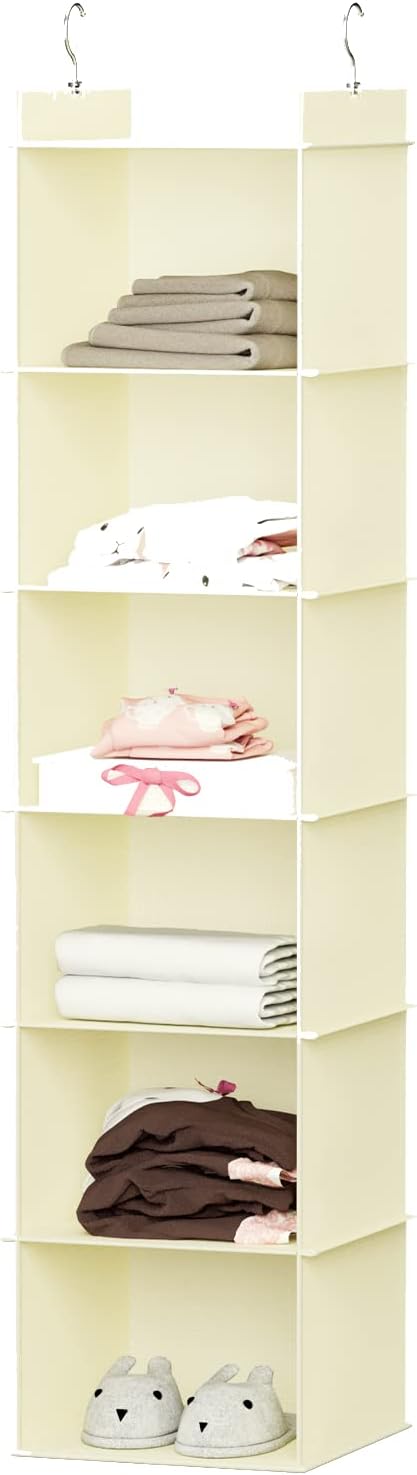 YOUDENOVA Hanging Closet Organizer, 6-Shelf Closet Hanging Shelves