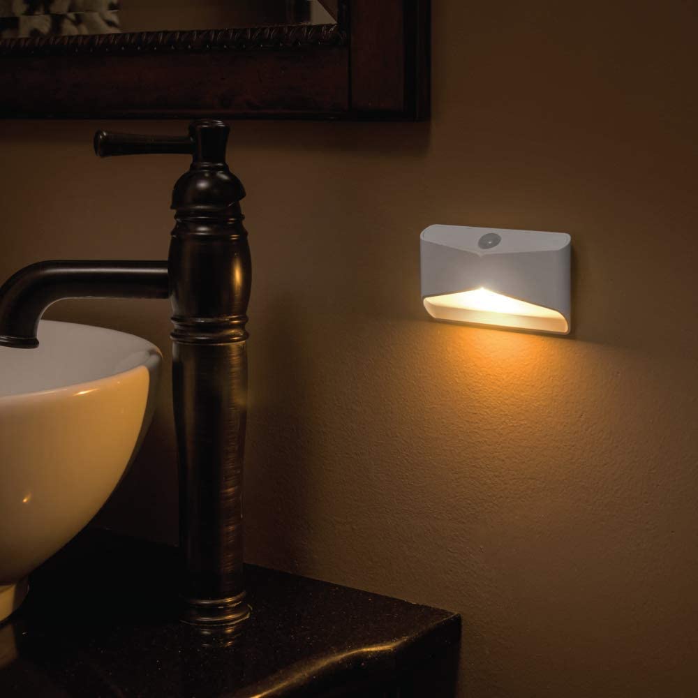 Beams MB710A 15 Lumen Amber LED Sleep Friendly Wireless Battery Powered Motion Sensing Nightlight, 3-Pack, White