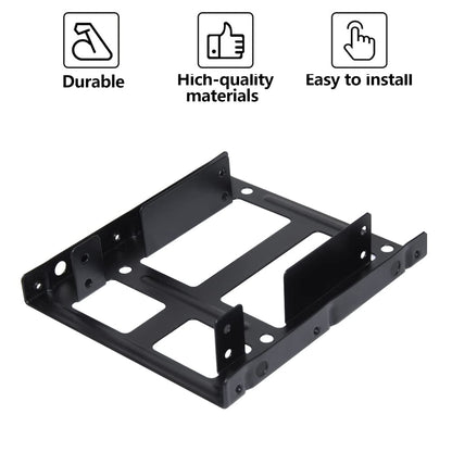 DEEPFOX Mounting Kit - Dual 2.5 Inch to 3.5 Inch Internal Hard Disk Drive SSD/HDD Hard Disk Drive Mounting Kit Bracket [SATA and Power Cables included]