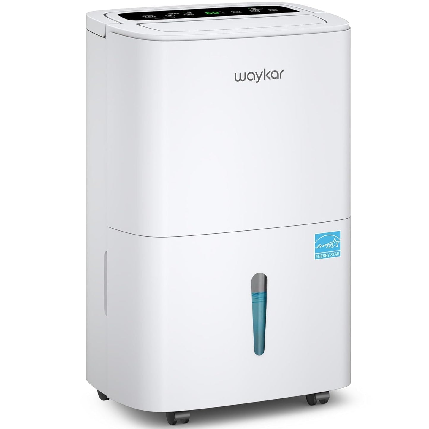 Waykar 6,500 Sq. Ft. 120 Pints 2025 Energy Star Dehumidifier for Home and Basement with Auto or Manual Drainage, Portable, Auto Defrost and Self-Drying, Ideal for Large Rooms