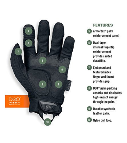 Mechanix Wear - M-Pact Covert Gloves (Small, Black) MPT-55-008
