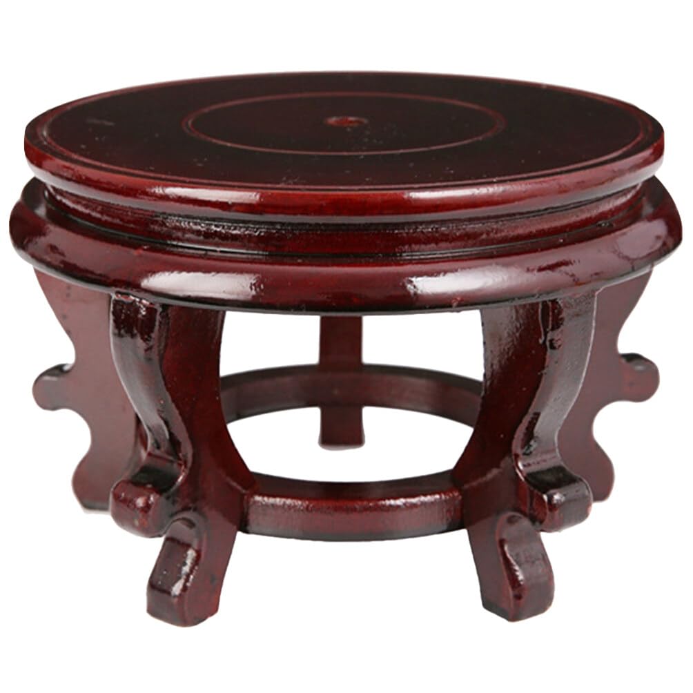 Vaguelly Wooden Plant Stand 6.3 Inch Indoor Flower Pot Holder Oriental Display Base for Succulents Vase Fishbowl Riser