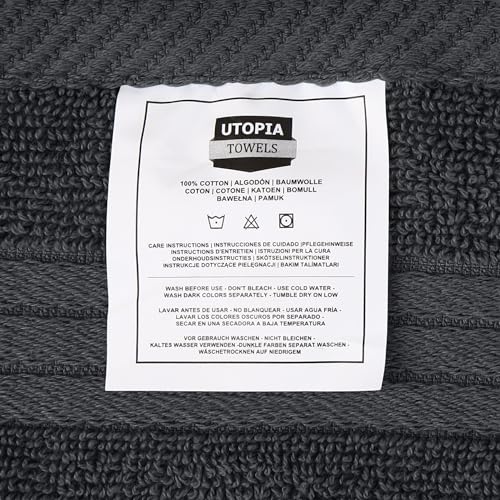 Utopia Towels - 12 Pack Luxury Flannel Face Cloth Set (30 x 30 CM) 100% Cotton Ring Spun, Highly Absorbent and Soft Feel Washcloths for Bathroom, Spa, Gym, and Face Towel (Grey)